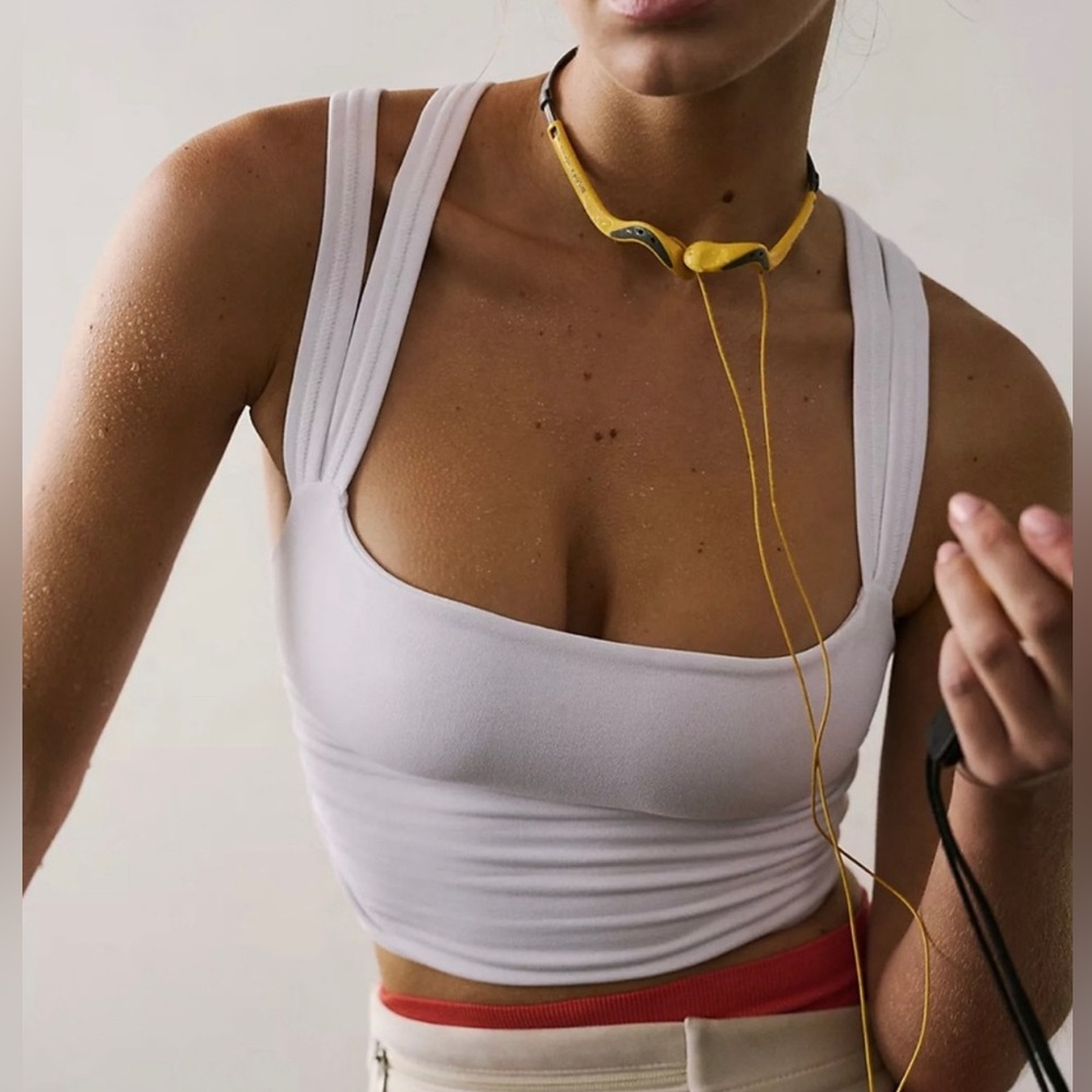 Free People On The Radar Longline Bra White Size XL NWOT - Picture 2 of 9